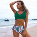Ensemble Tankini Femme avec bas floral et haut drapé décontracté Echo Archiv