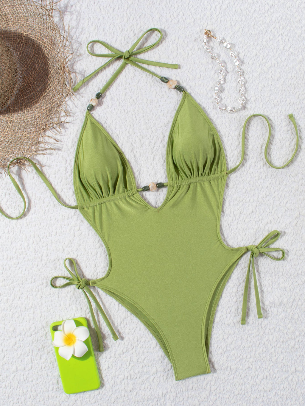 Maillot de bain triangle femme avec liens R&B