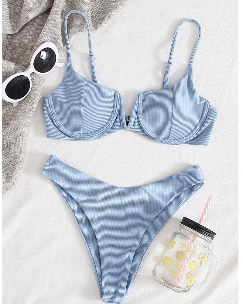 Bikini Push-Up pour femmes avec design côtelé élégant R&B
