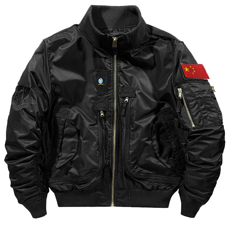 Veste bomber pilote pour hommes avec poches zippées multifonctionnelles, organisateur de manches et col montant Echo Archiv