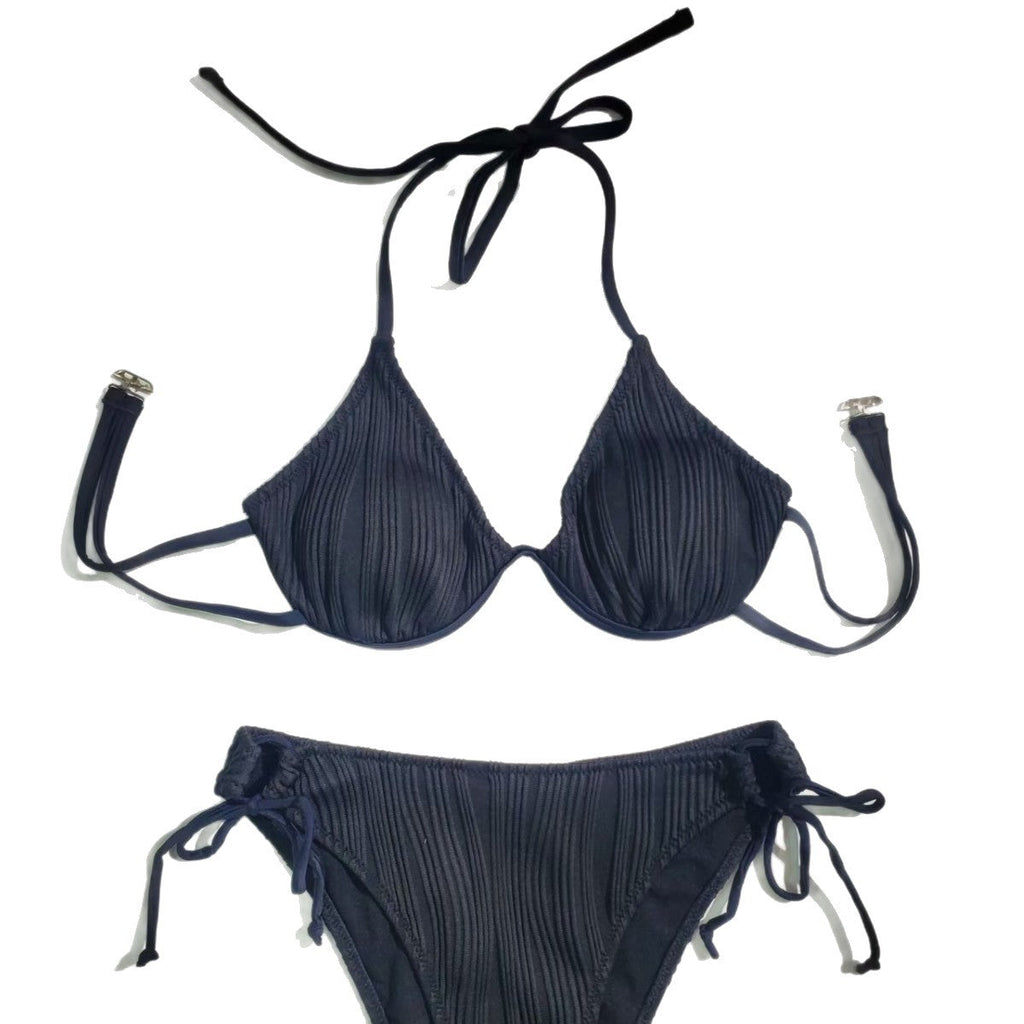 Bikini triangle femme avec design en fine côte R&B