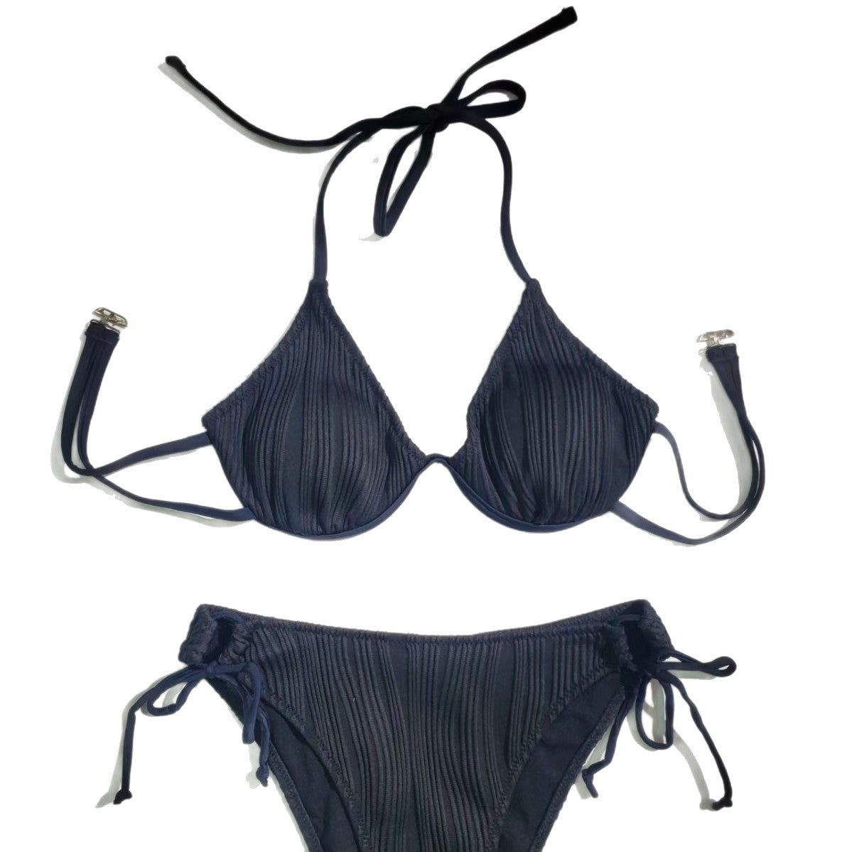 Bikini triangle femme avec design en fine côte R&B