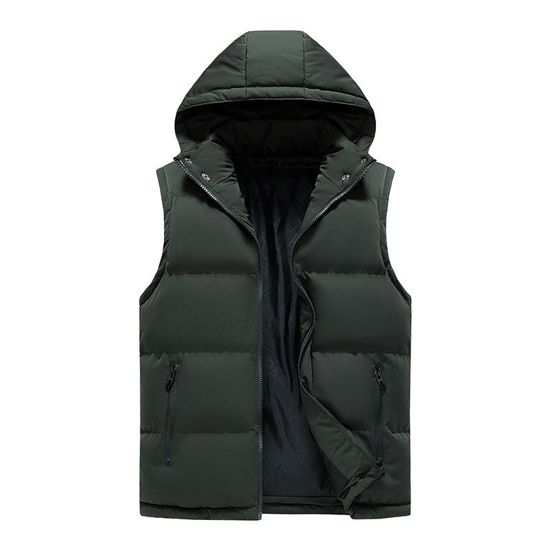 Gilet matelassé pour hommes avec capuche