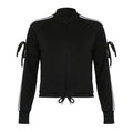 Veste zippée sportive pour femmes au style bomber avec bandes latérales, liens aux manches et cordon de serrage Echo Archiv