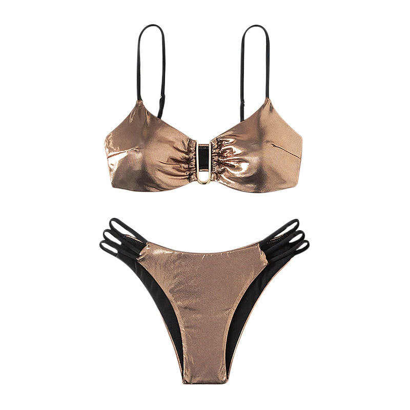 Bikini Brillant pour Femmes avec Détail Élégant en Anneau R&B