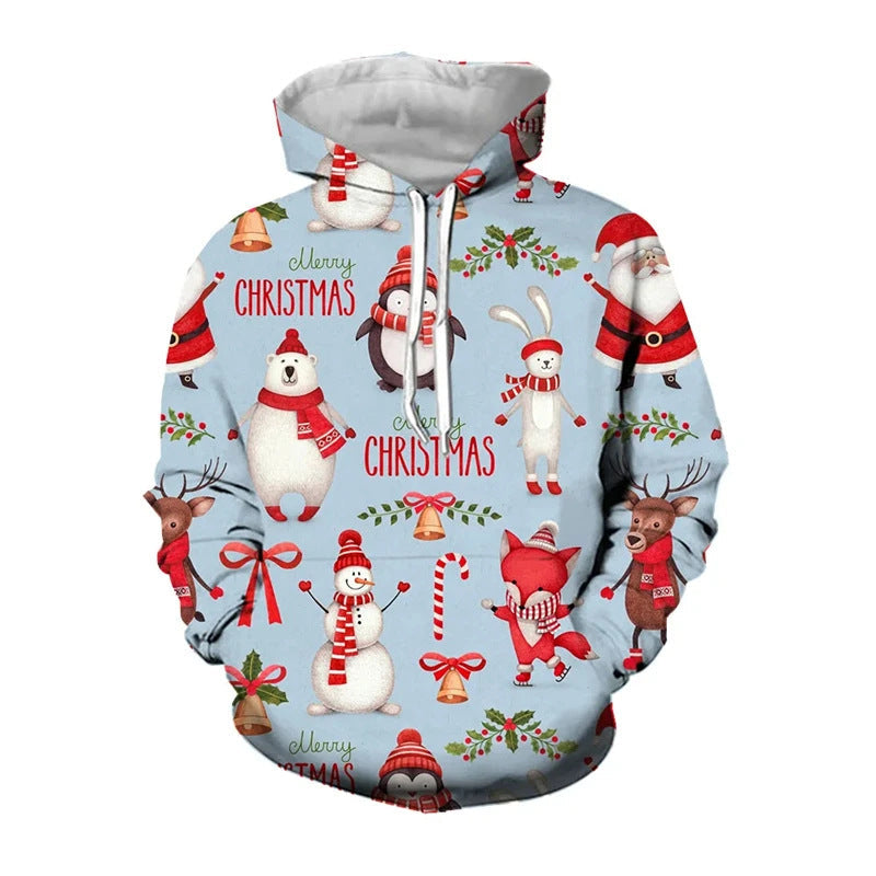 Sweat à capuche de Noël amusant pour femmes avec motif festif Echoarchiv