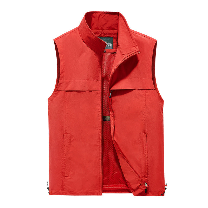 Gilet d'extérieur léger pour hommes, coupe-vent, avec col montant et poches zippées Echo Archiv