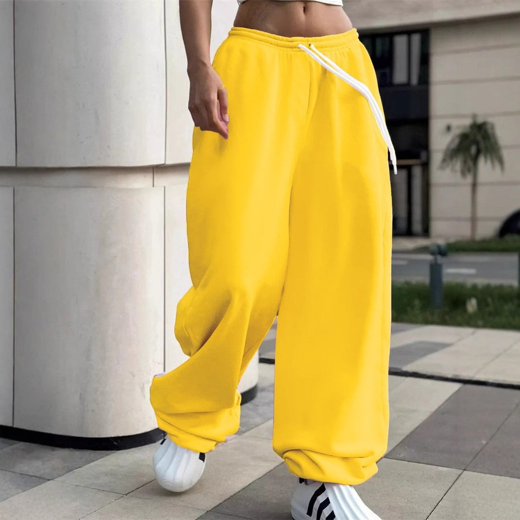 Pantalon de jogging large pour femmes avec ceinture confort haute, cordon de serrage et poignets élastiques Echo Archiv