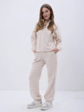 Ensemble lounge doux pour femmes avec demi-fermeture éclair, pantalon à cordon et poignets élastiques Echo Archive