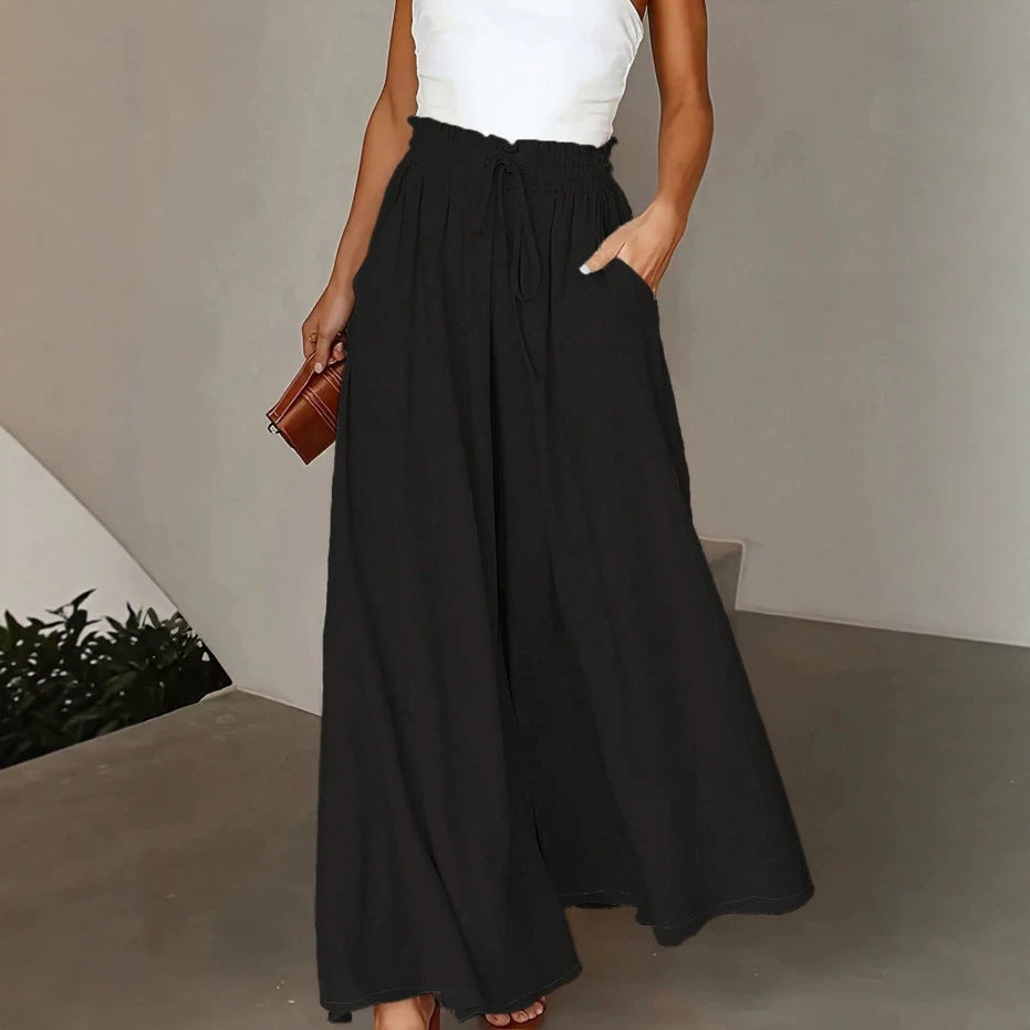 Pantalon Palazzo fluide pour femmes avec taille paperbag et poches profondes Echo Archiv