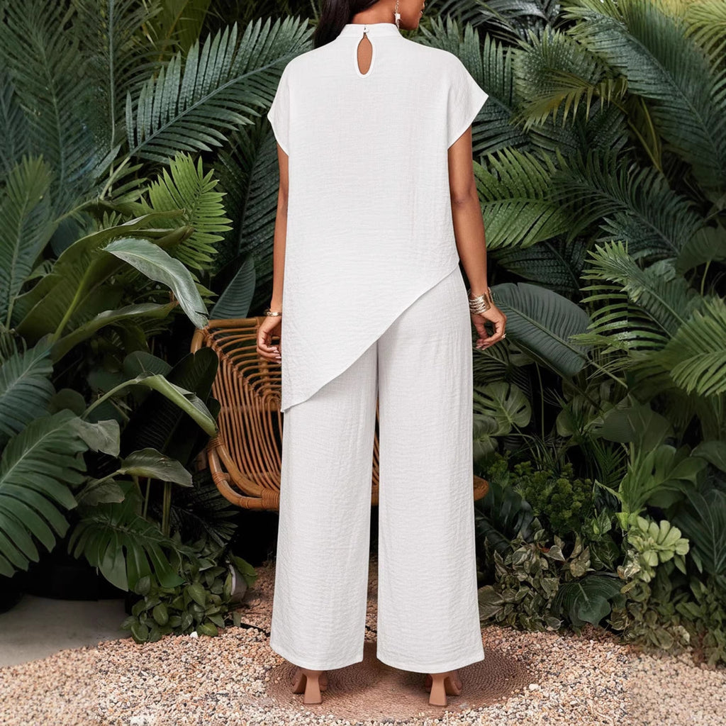 Ensemble Femme Deux Pièces avec Tunique Asymétrique et Pantalons Palazzo Amples Echo Archiv