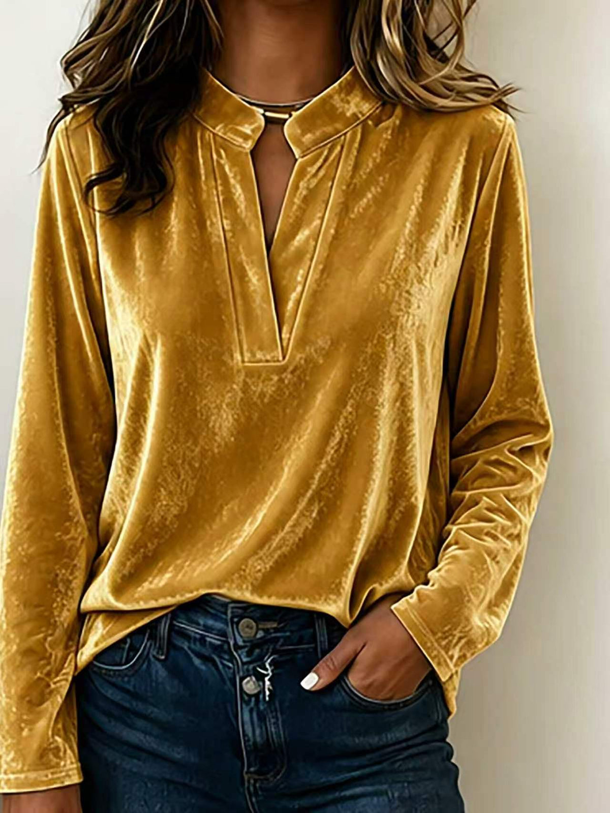 Blouse en Velours Élegante pour Femmes