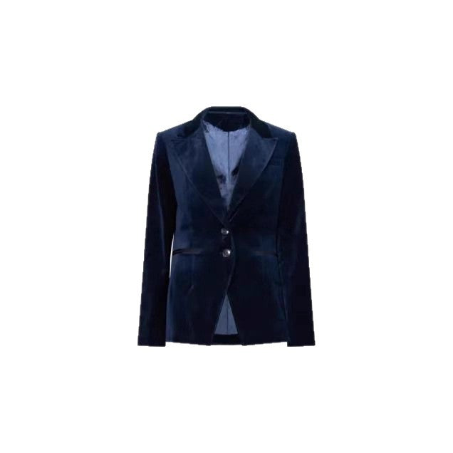 Blazer en velours pour femmes avec silhouette cintrée et col revers