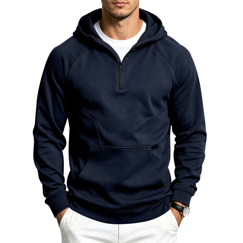 Haut à capuche pour hommes avec demi-zip et coupe sportive et ajustée Echoarchiv