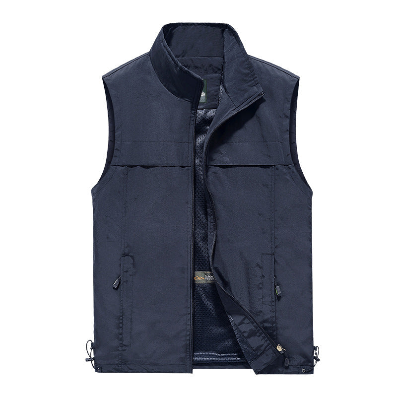 Gilet d'extérieur léger pour hommes, coupe-vent, avec col montant et poches zippées Echo Archiv