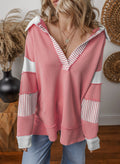 Sweatshirt à col en V oversized pour femmes
