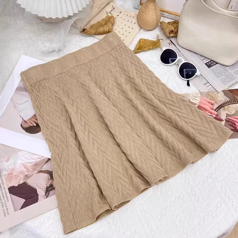 Jupe plissée en tricot pour femmes avec motif en torsade Echo Archiv