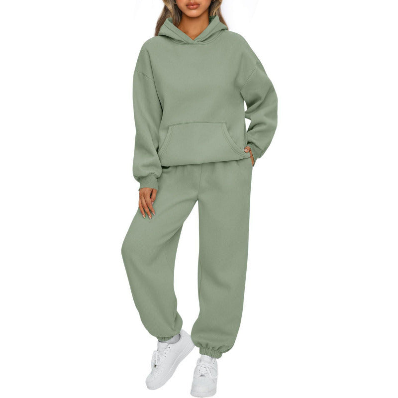Ensemble de sweat à capuche oversize pour femmes et pantalon de jogging en polaire avec poche kangourou Echo Archiv