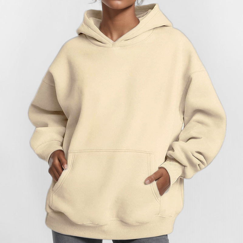 Pull à capuche décontracté pour femmes en French Terry avec coupe d'épaule basse et poche kangourou Echo Archiv