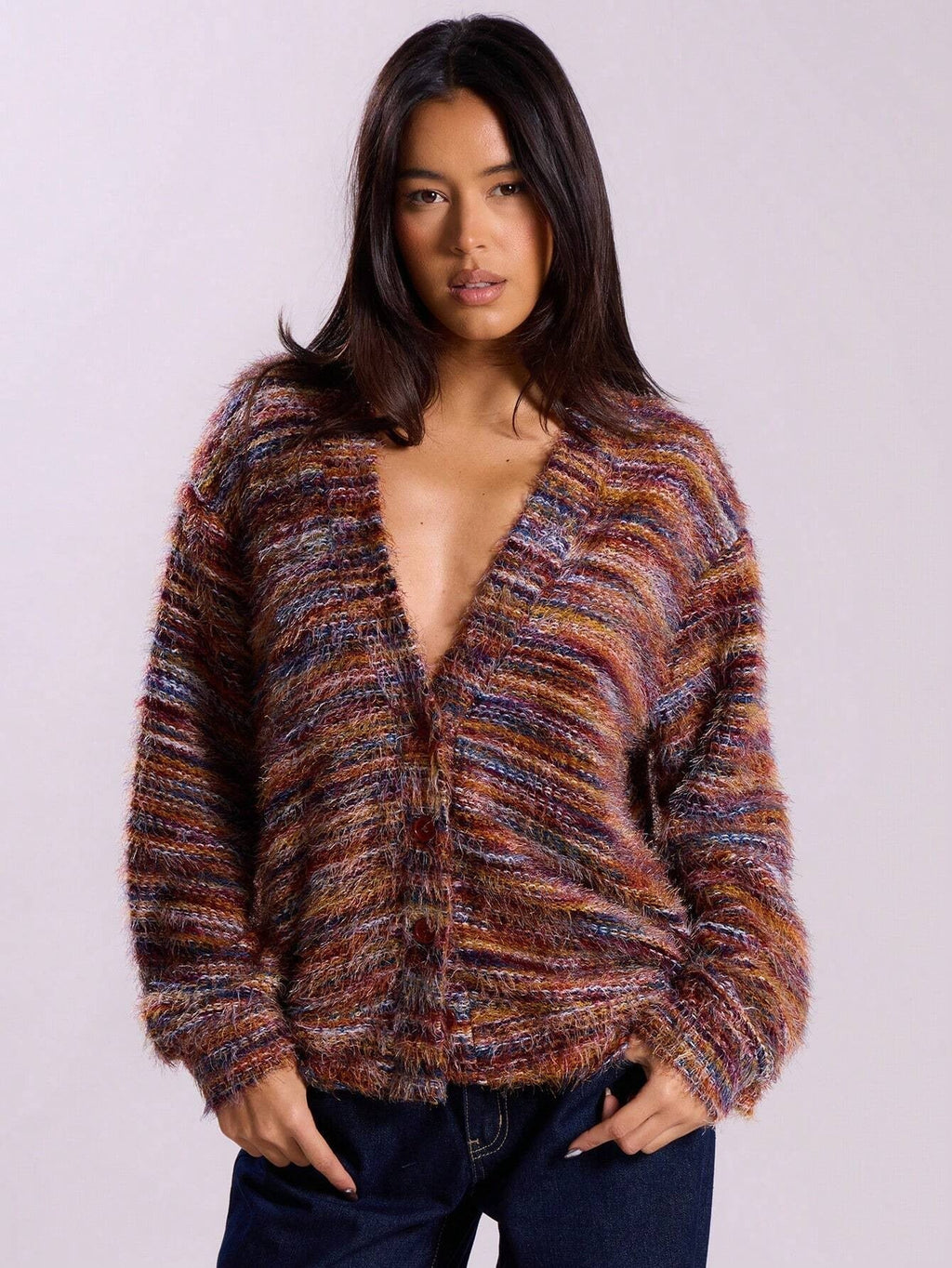 Pull oversized à manches longues pour femmes