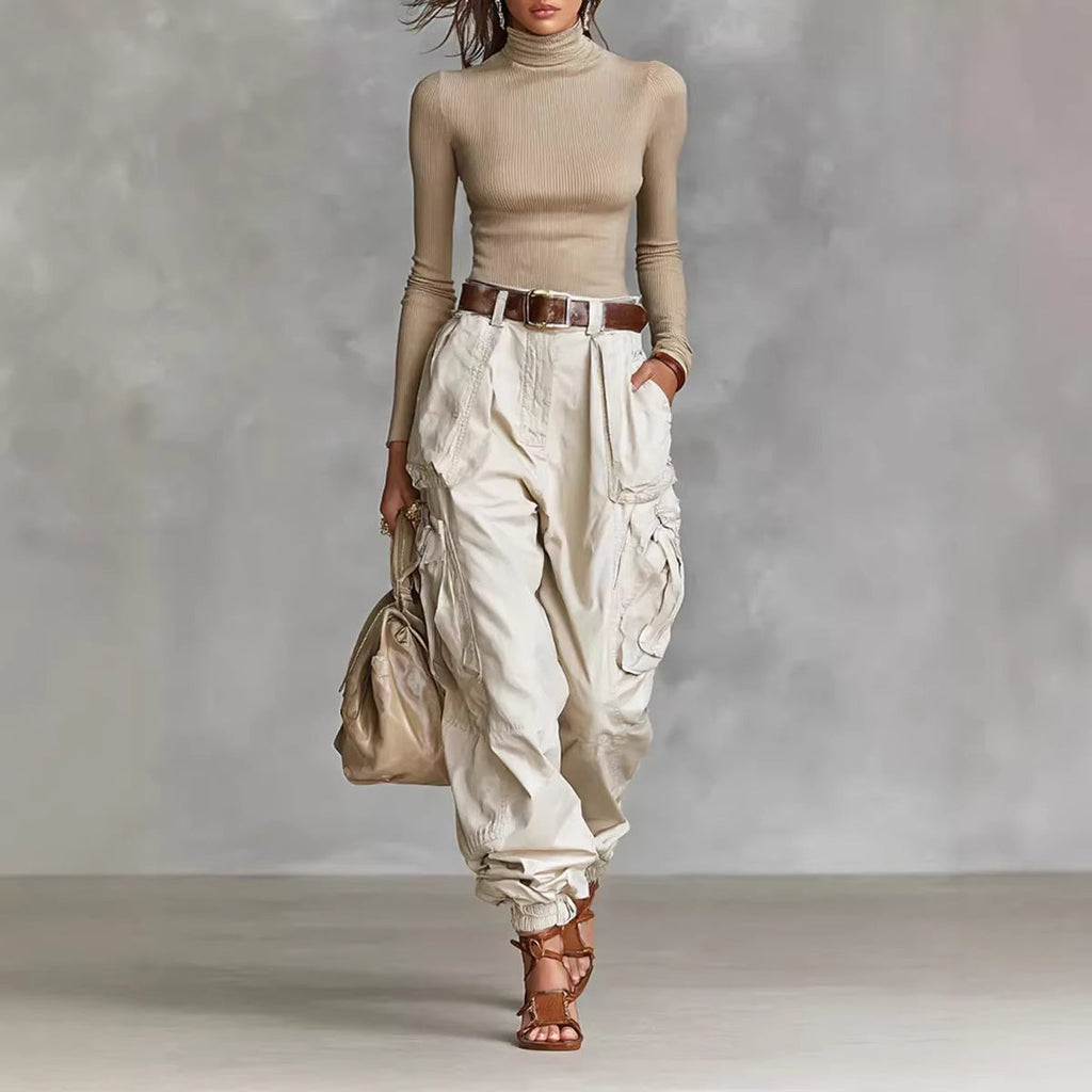 Pantalons Cargo Élégants pour Femmes avec Taille Ajustable