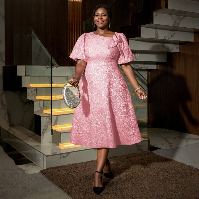 Robe pour femmes avec imprimé floral élégant et décoration en nœud R&B