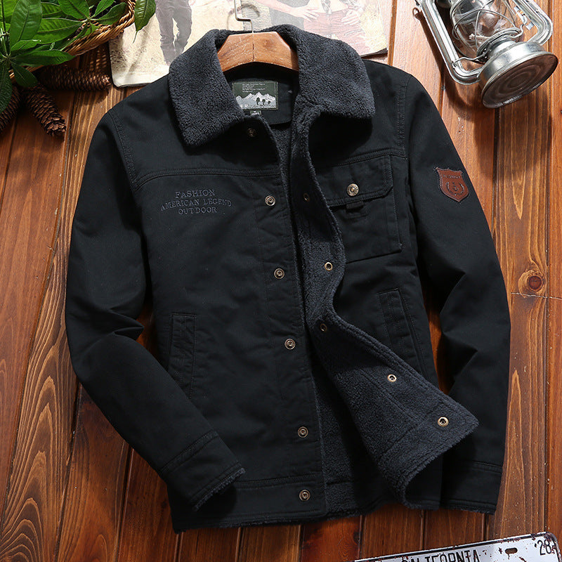 Veste de travail en toile robuste pour hommes avec doublure intérieure en Sherpa, patte de boutonnage cachée et poches fonctionnelles Echo Archiv