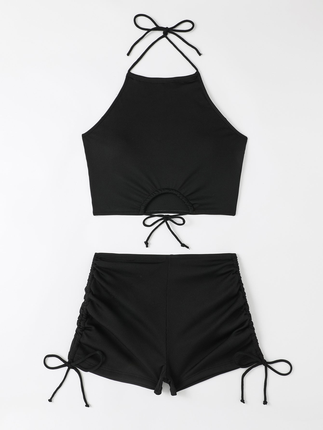 Ensemble de bikini décontracté pour femmes avec fronces R&B