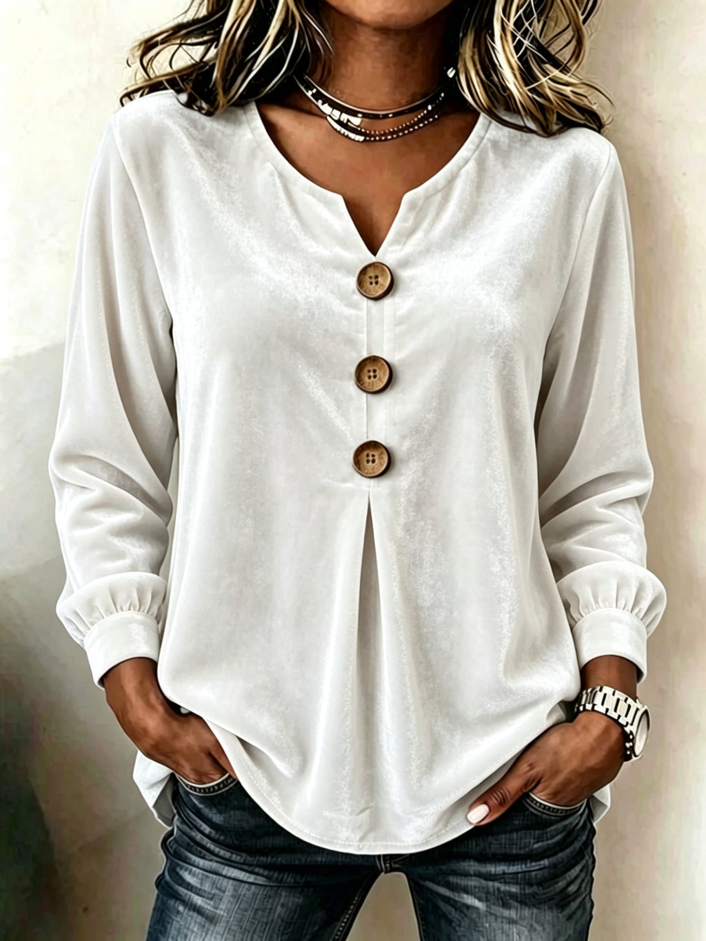 Blouse en velours élégante et confortable pour femmes