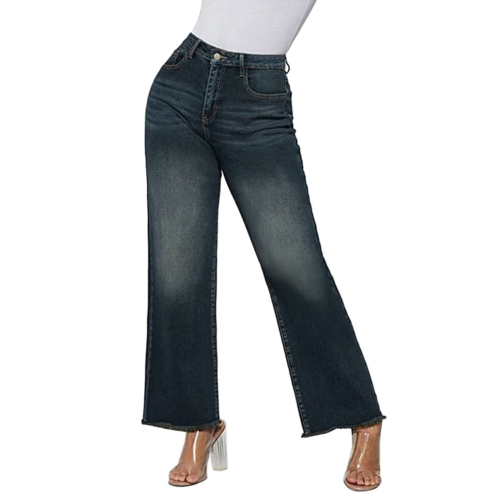 Jeans larges mi-mollet pour femmes avec taille haute et ourlet brut Echo Archiv