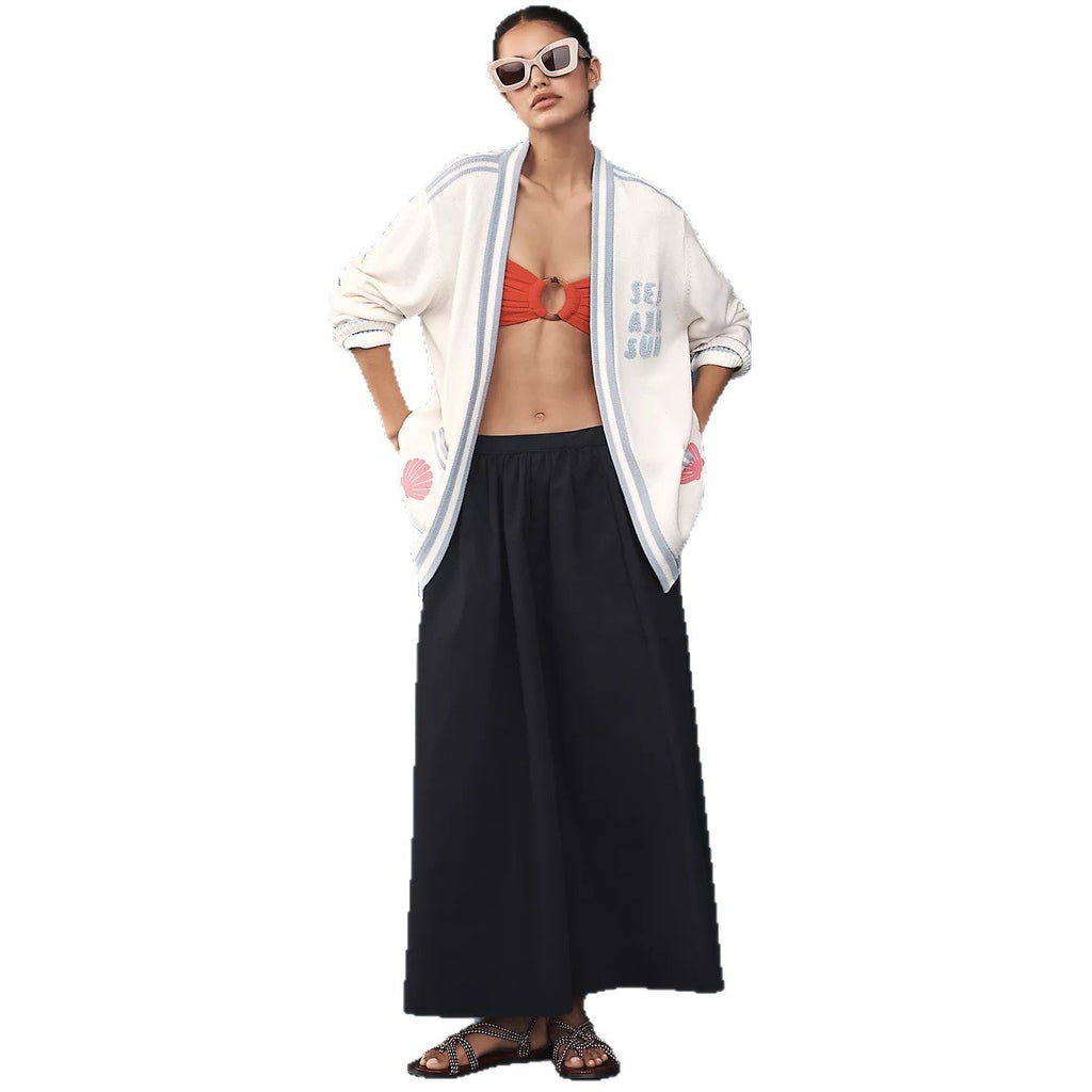 Cardigan en maille oversize pour femmes avec appliques maritimes Echoarchiv