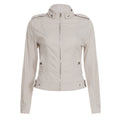 Veste courte cintrée pour femmes avec col montant, épaulettes, ceintures à la taille et fermeture éclair intégrale Echo Archiv