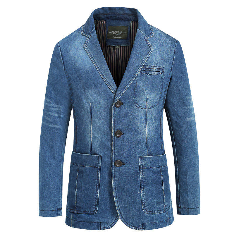 Veste blazer en coton décontractée pour hommes avec patte de boutonnage, poches plaquées et doublure rayée Echo Archiv