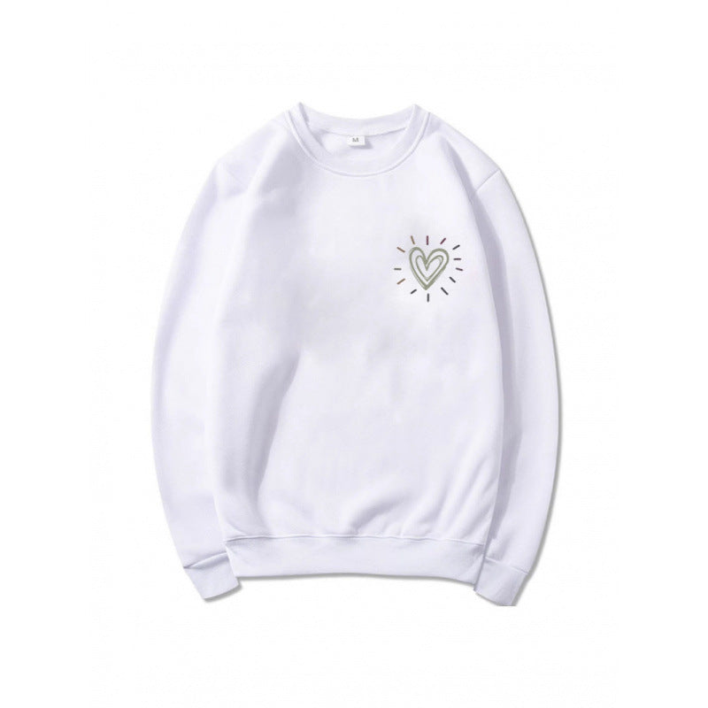 Sweat-shirt confortable pour femmes avec motif en cœur Echoarchiv