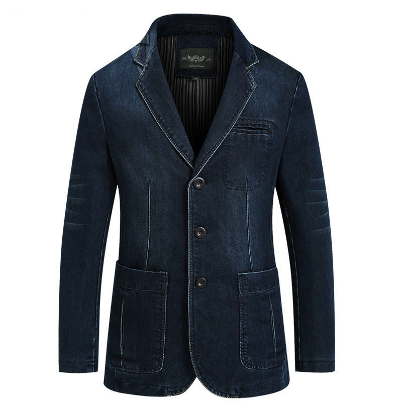 Veste blazer en coton décontractée pour hommes avec patte de boutonnage, poches plaquées et doublure rayée Echo Archiv