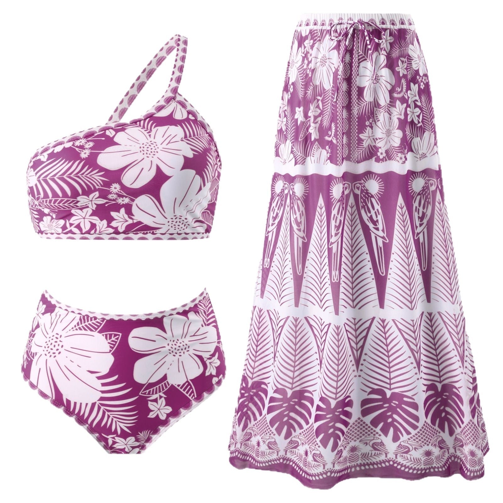 Jupe maxi femme avec imprimé floral et taille élastique Drune