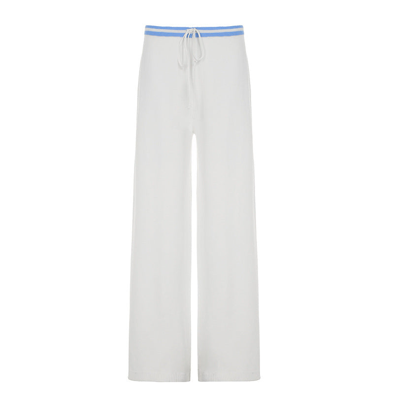 Ensemble femme à deux pièces avec top doux et coupe large de pantalon Heidi-Mode