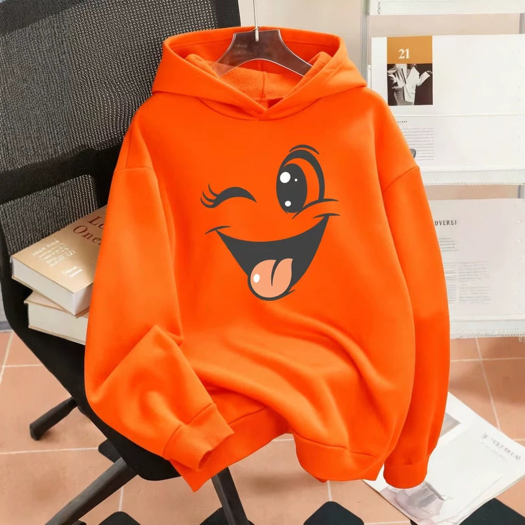 Sweat à capuche amusant pour femmes avec un design emoji unique Echoarchiv