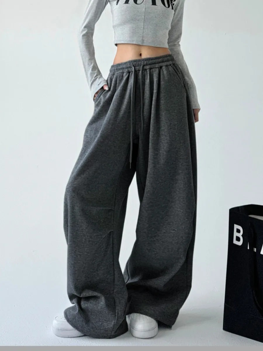 Pantalon lounge taille haute pour femmes en mélange de coton doux avec cordon de serrage et poches latérales Echo Archiv