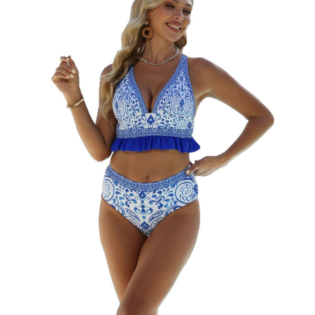 Ensemble de maillots de bain pour femmes avec volants élégants et motif raffiné Echo Archiv