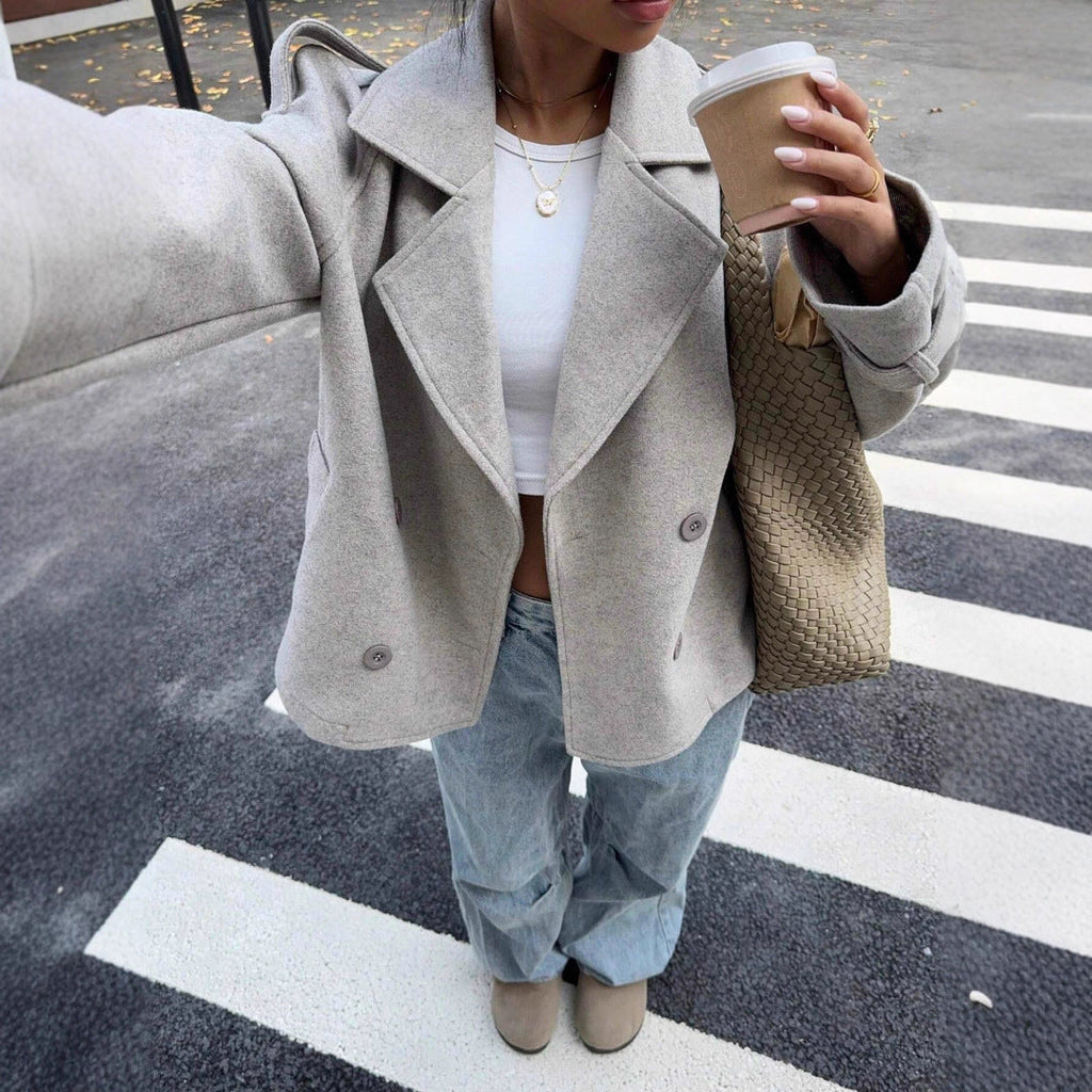 Veste en Laine Oversized Élégante pour Femmes