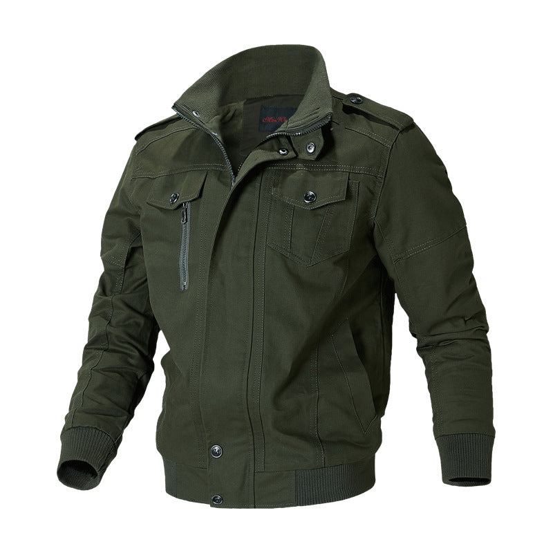 Veste bomber en toile robuste pour hommes au style field avec épaulettes, patte de boutonnage cachée et poches fonctionnelles Echo Archiv