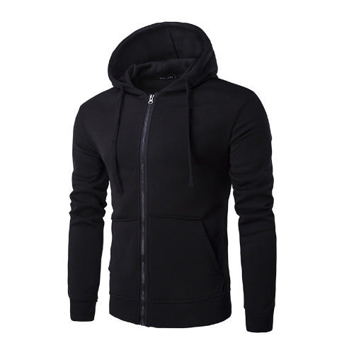 Veste à capuche zippée pour hommes, coupe slim, avec doublure en polaire douce et poches kangourou - Echo Archiv