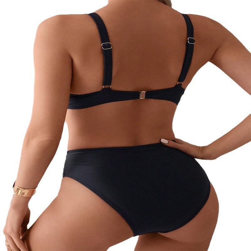 Bikini haut fermé pour femmes avec inserts tendance R&B