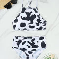 Bikini taille haute pour femmes avec motif créatif R&B