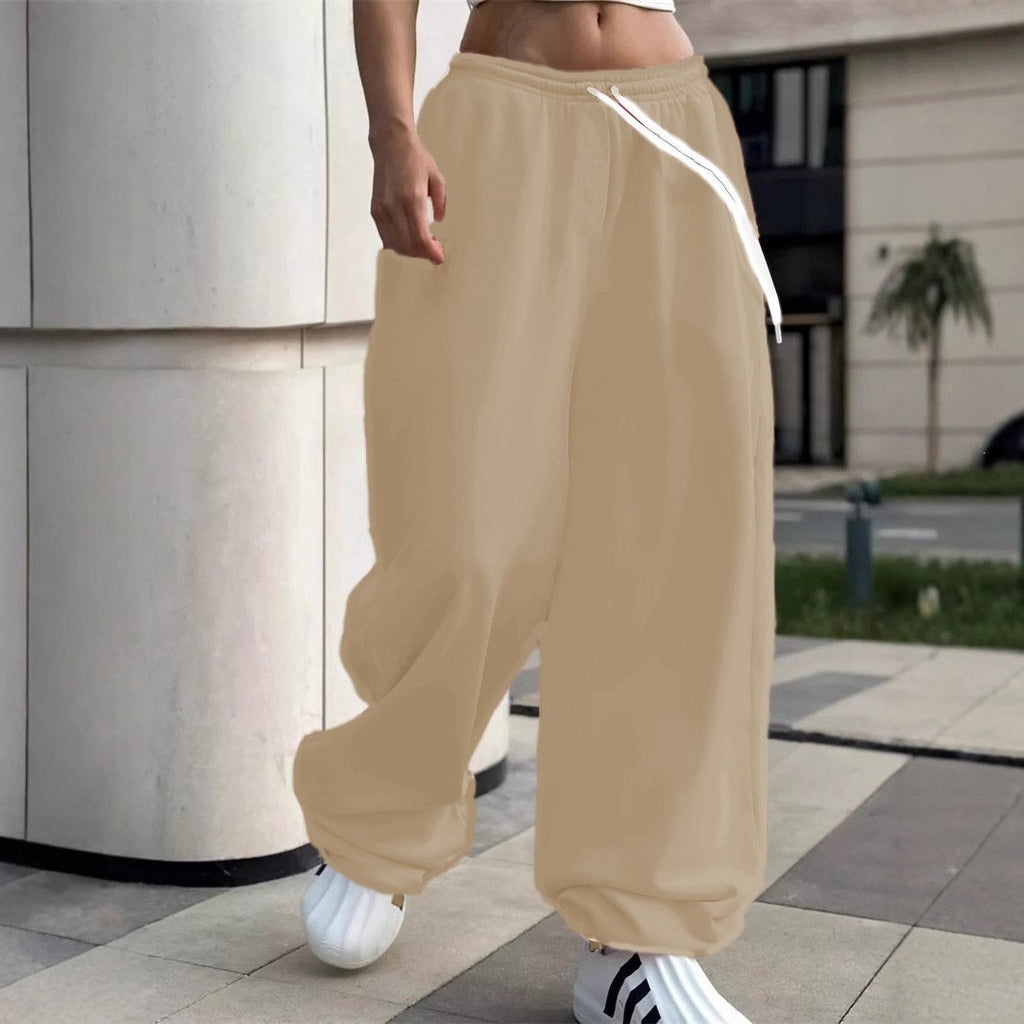 Pantalon de jogging large pour femmes avec ceinture confort haute, cordon de serrage et poignets élastiques Echo Archiv