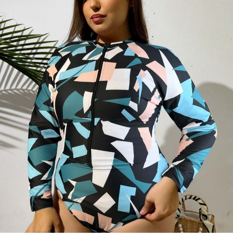 Maillot de bain à manches longues pour femmes avec design moderne Echo Archiv