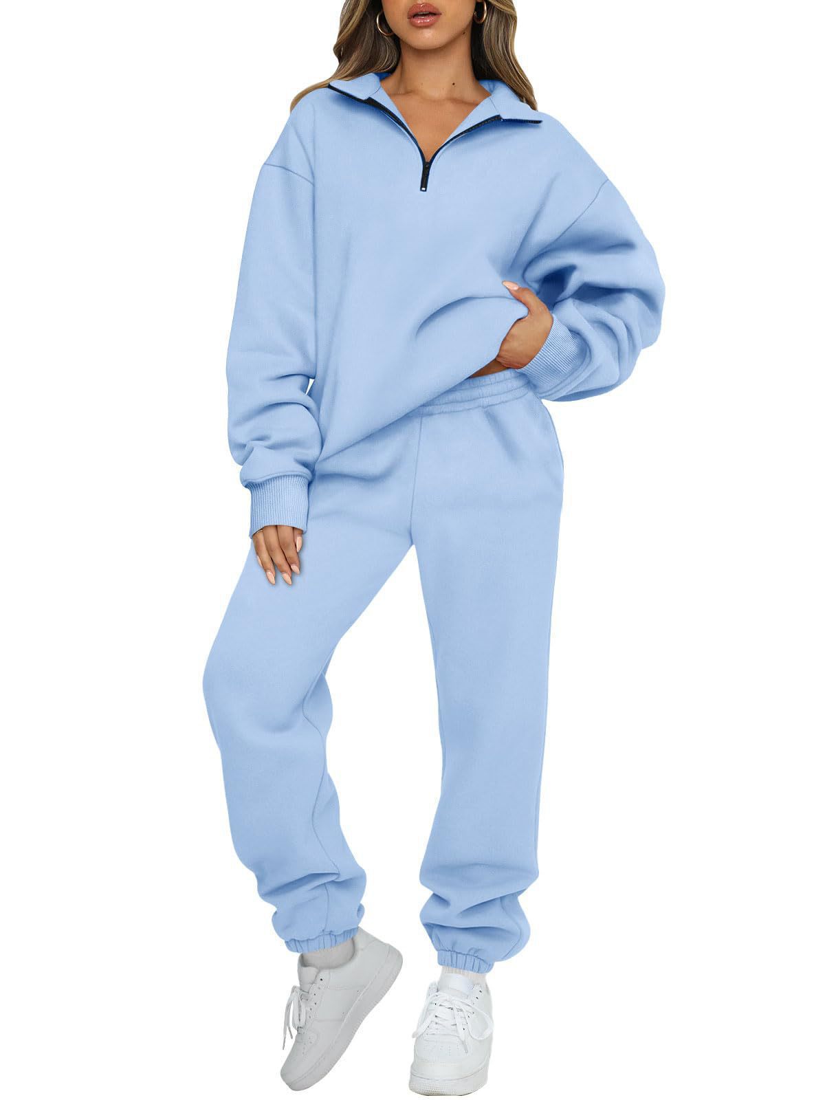 Ensemble lounge mi-zip pour femmes avec sweatshirt oversize et pantalon de jogging taille haute Echo Archiv