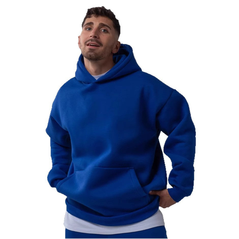 Homme nan lourd hoodie boxy en polaire avec épaules tombantes, capuche renforcée et poche kangourou Echo Archiv