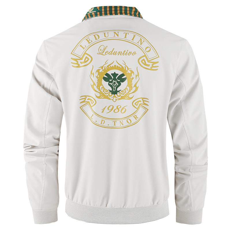 Veste bomber Harrington pour hommes, coupe-vent, avec doublure intérieure à carreaux contrastés, poches à rabat avec pression et poignets élastiques Echo Archiv